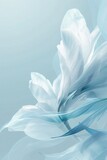 A serene and ethereal blue flower with delicate petals, perfect as a tranquil wallpaper or a peaceful background in a meditation app.. Vertical light blue background with flower