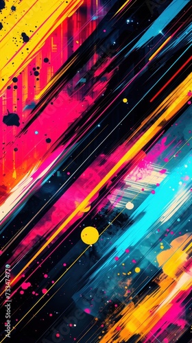 abstract colorful background, Glowing stripes in a rainbow spectrum create an energetic and electric pattern suitable for creative digital art projects..