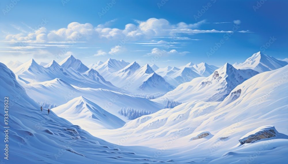 snow mountain blue sky landscape hd wallpeper