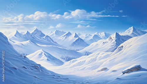 snow mountain blue sky landscape hd wallpeper © Rehman