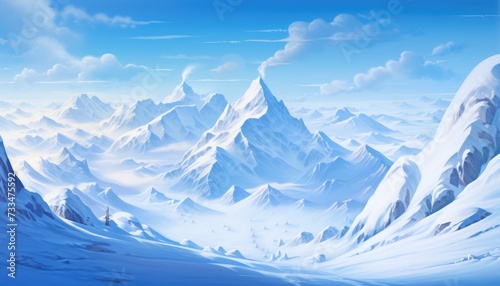 snow mountain blue sky landscape hd wallpeper