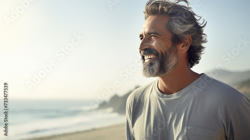 Portrait of a man on the beach