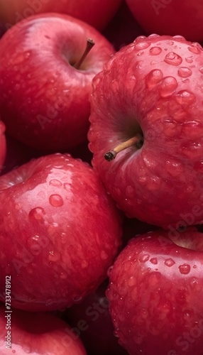 A close-up view of a group of ripe, vivid Appleberry with a deep, textured detail. photo