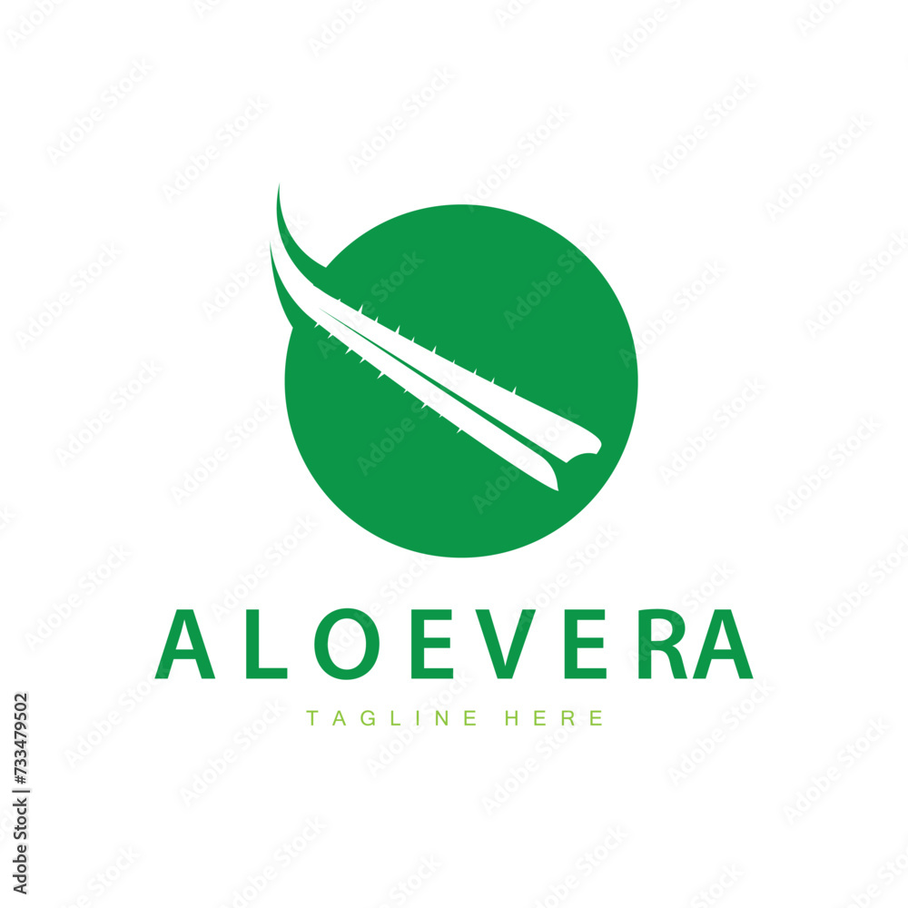 aloe vera logo cosmetic design simple green plant health symbol vector illustration aloe vera logo cosmetic design simple green plant health symbol vector illustration
