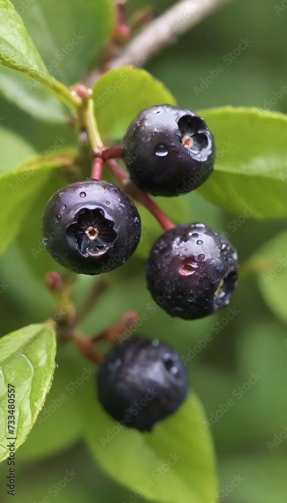 An up-close look at a cluster of ripe, vibrant huckleberries with intricate details An up-close look at a cluster of ripe, vibrant huckleberries with intricate details