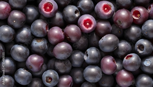 An up-close look at a cluster of ripe  vibrant huckleberries with intricate details
