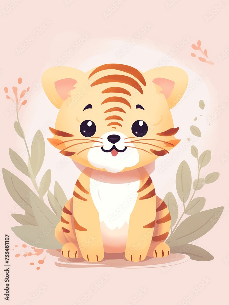 Joyful Tiger Cub: Pastel Nursery Art
Joyful Tiger Cub: Pastel Nursery Art