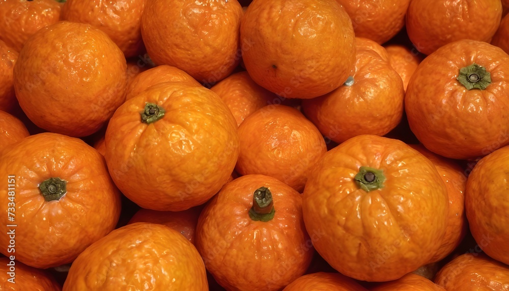 A close-up view of a group of ripe, vivid Mandarin with a deep, textured detail. A close-up view of a group of ripe, vivid Mandarin with a deep, textured detail.