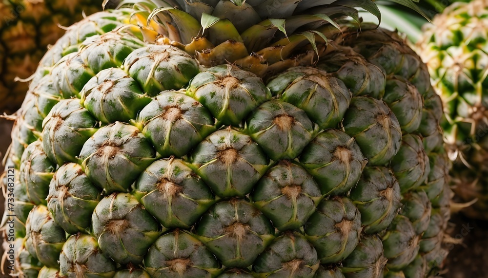 A close-up view of a group of ripe, vivid Pineapple with a deep, textured detail. A close-up view of a group of ripe, vivid Pineapple with a deep, textured detail.