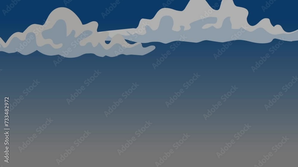 Animation of a clear sky turning cloudy with lightning