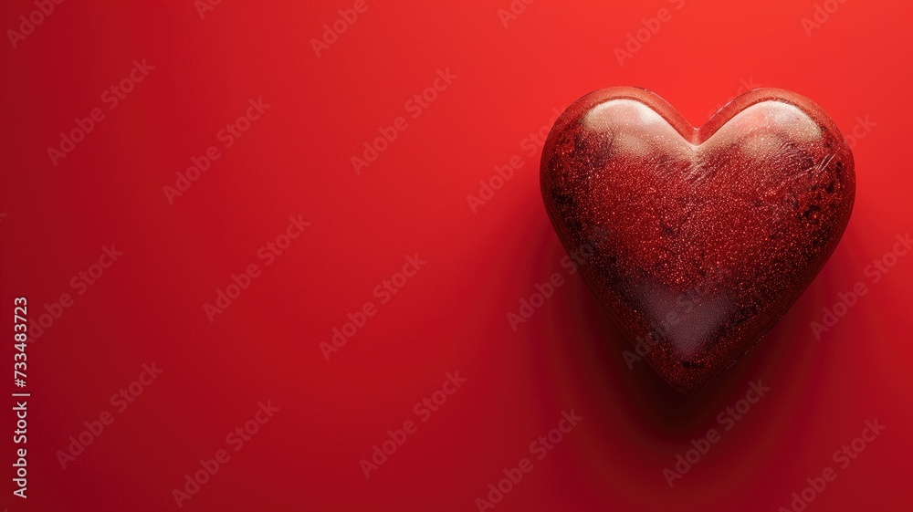 Shiny red heart on a red background Shiny red heart on a red background