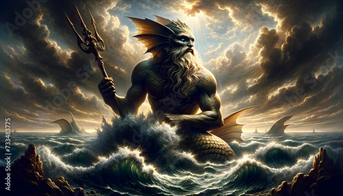 illustration of Dagon, the ancient deity associated with fertility and the sea photo