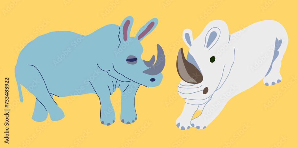 flat simple animal collection in vector.Template for logo poster icon for application and website. A series of animal images in flat style