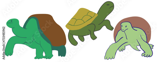 flat simple animal collection in vector.Template for logo poster icon for application and website. A series of animal images in flat style