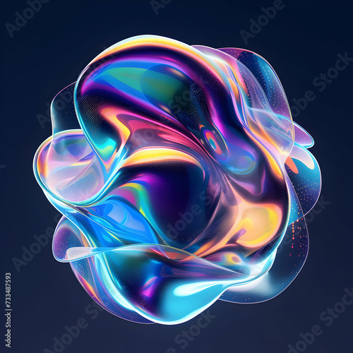 Holo abstract 3D shapes