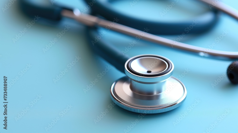 Medical stethoscope on blue background Medical stethoscope on blue background