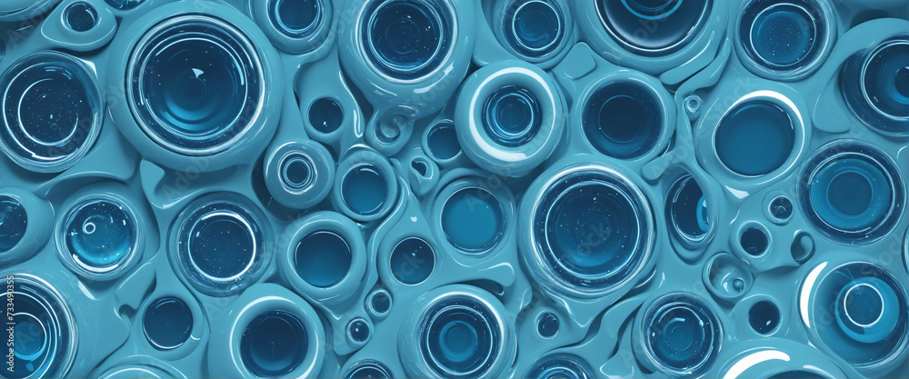 Set of blue futuristic shapes, 3d render Set of blue futuristic shapes, 3d render