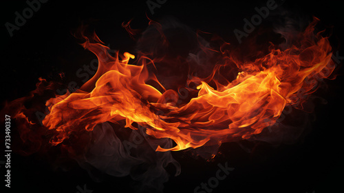 Fire embers particles over black background. Fire sparks element, dark background