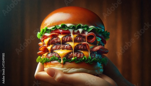 hand held burger