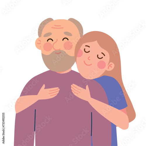 old father and daughter portrait