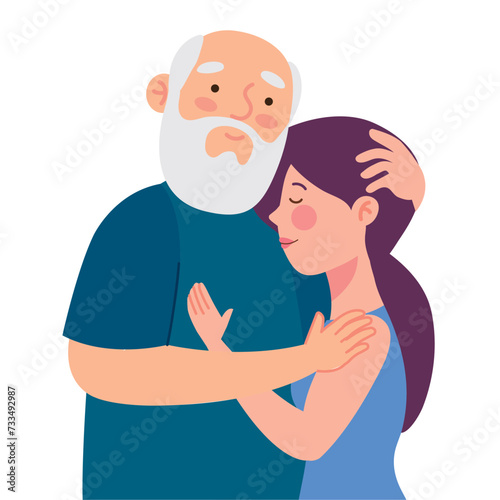 old father and daughter