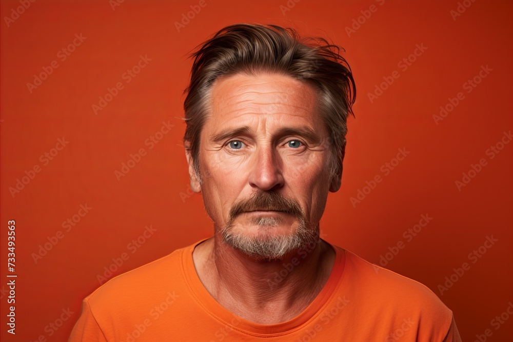 Portrait of a senior man on a red background. Studio shot. Portrait of a senior man on a red background. Studio shot.