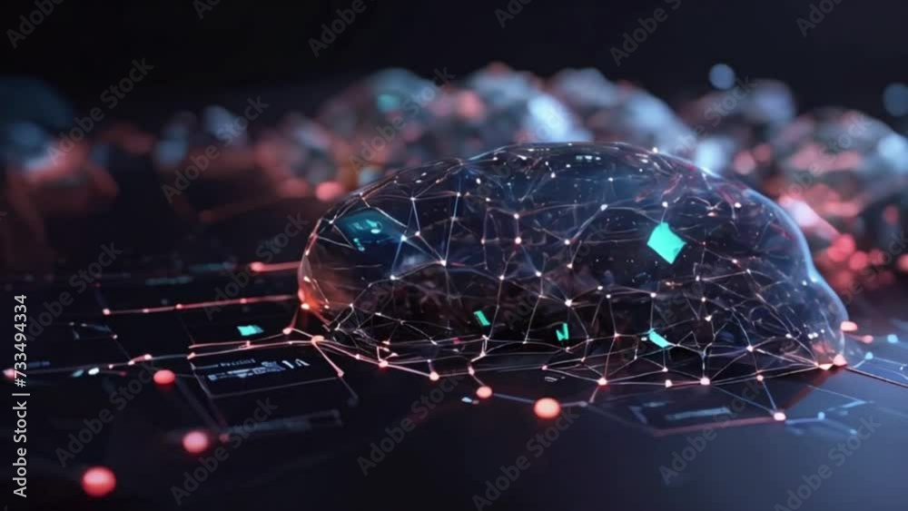 futuristic digital information technology web with cloud computing ...