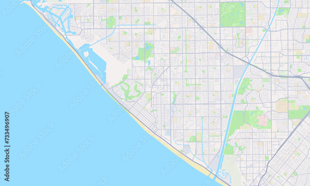 Huntington Beach California Map, Detailed Map of Huntington Beach California