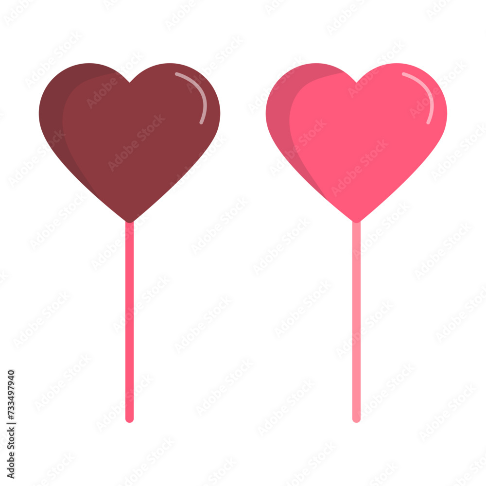 Valentines Day Icon. Cute Cartoon Design Style, On White Background