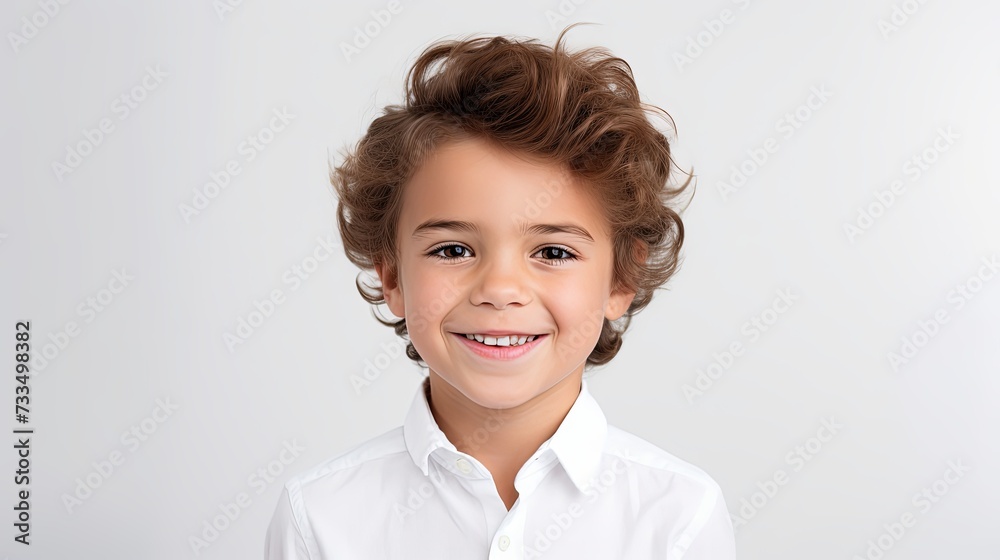 Portrait of happy joyful beautiful little boy isolated on white background Portrait of happy joyful beautiful little boy isolated on white background