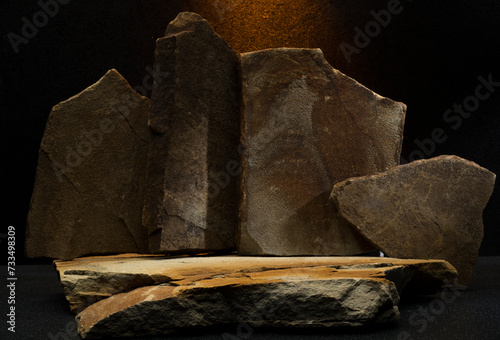 natural brown stones for podium