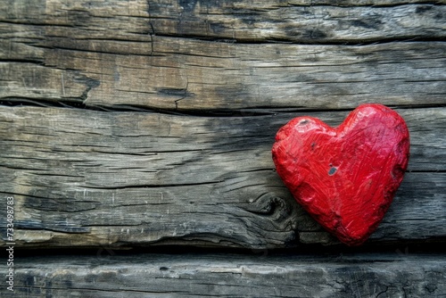 Wooden heart. Background with selective focus and copy space