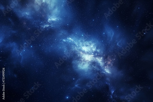 Stunning Deep Space Nebula Backdrop with Bright Blue and White Cosmic Clouds Background