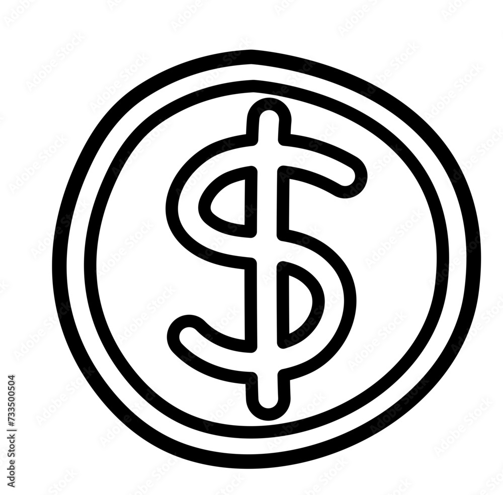 Currency Line Symbol Icon Vector Currency Line Symbol Icon Vector