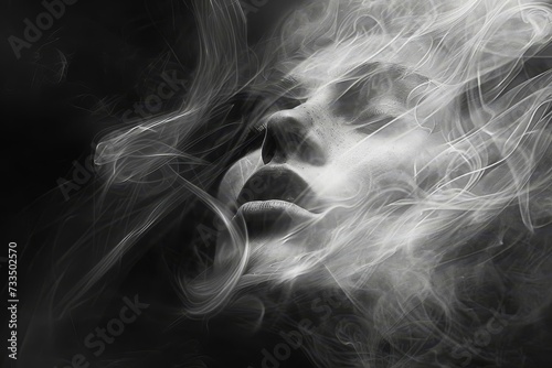Ethereal faces composed of light and shadow Creating a hauntingly beautiful depiction of human emotion and the complexities of the soul