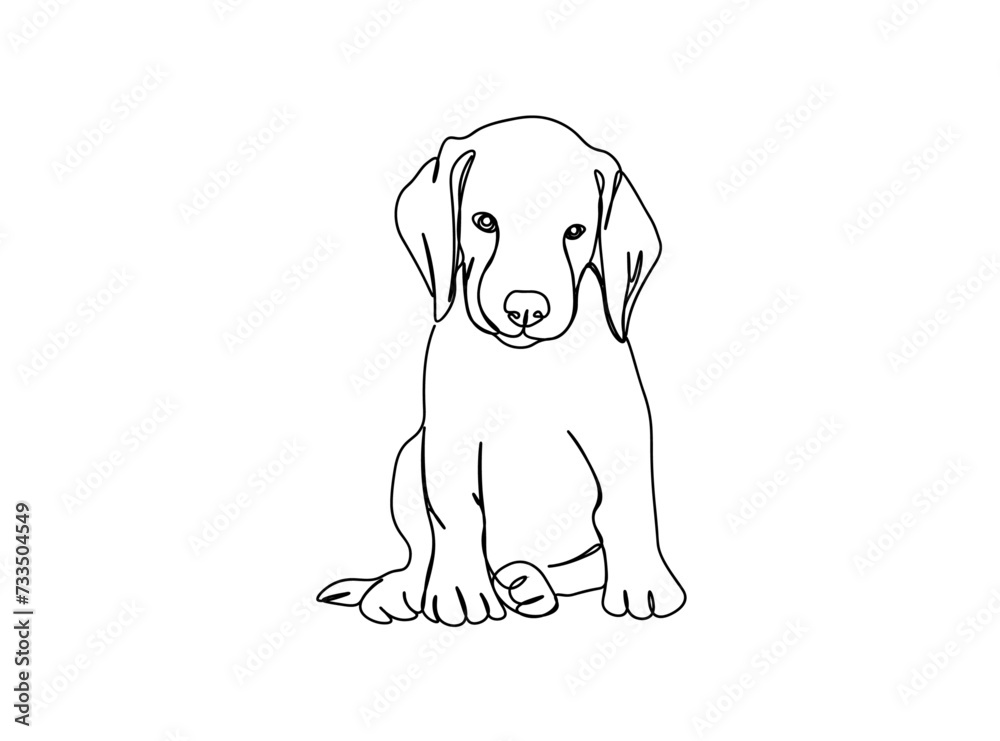 Fototapeta premium Dog Single Line Drawing Ai, EPS, SVG, PNG, JPG zip file