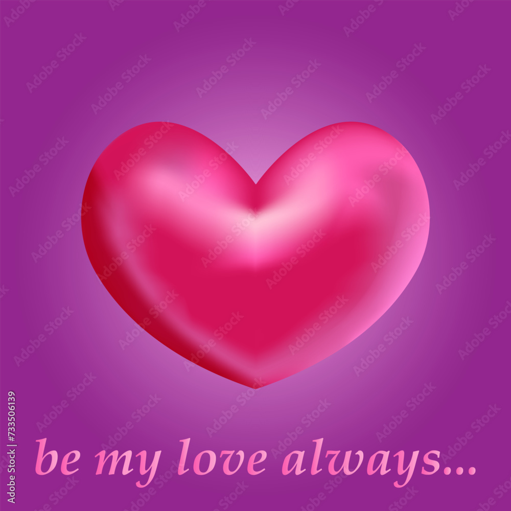 Pink heart. Realistic 3d icon design of heart symbol of love. Vector illustration Pink heart. Realistic 3d icon design of heart symbol of love. Vector illustration