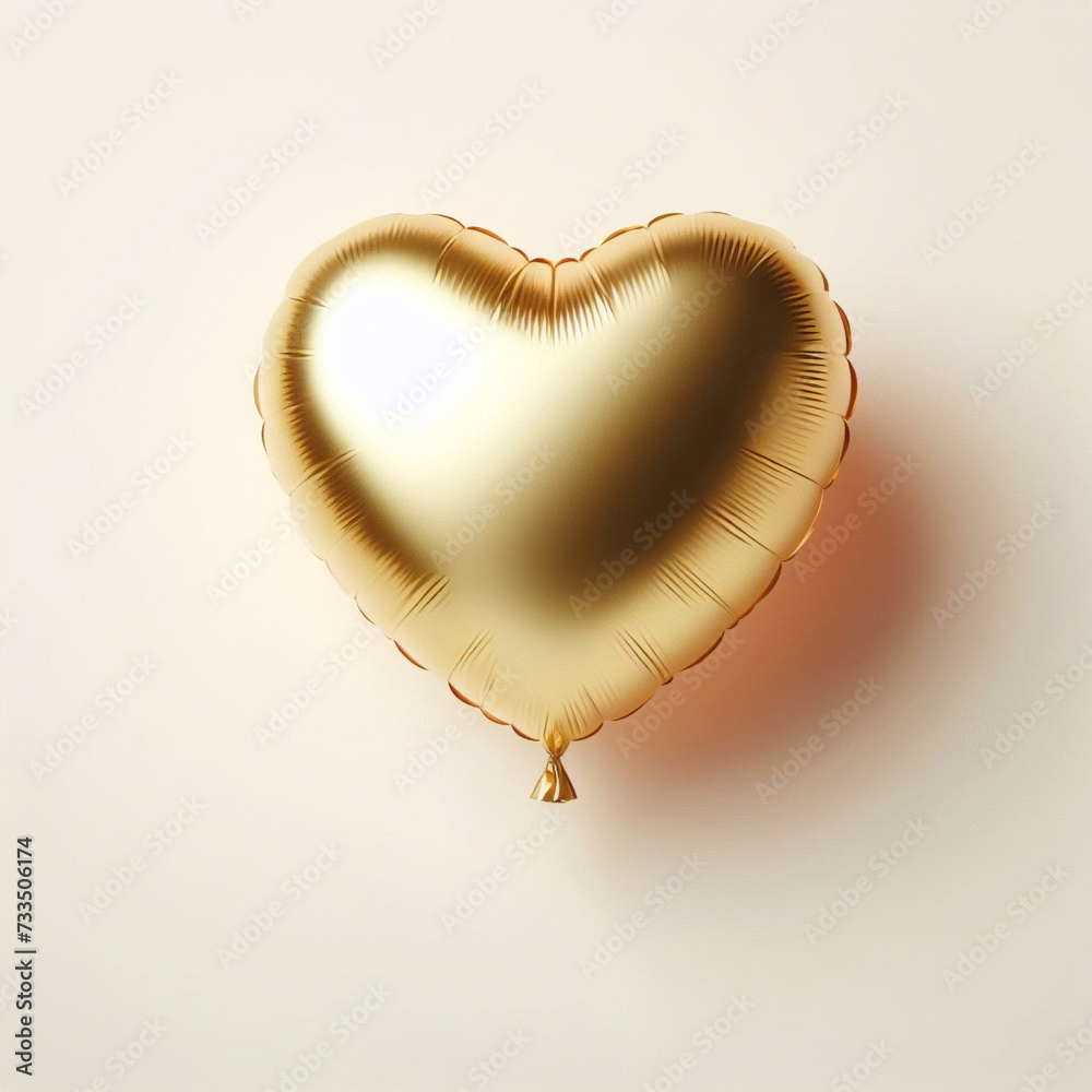 heart shaped golden balloon isolated on transparent background ,golden ...