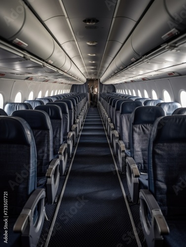 Row of seats in an airplane.
