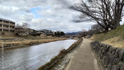 Kamogawa  river  Kyoto  Japan