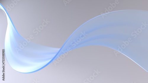 Light blue flowing abstract shape - water, satin, fabric abstract motion shape