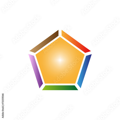 Geometric crystal, gem icon. Vector illustration. EPS 10.