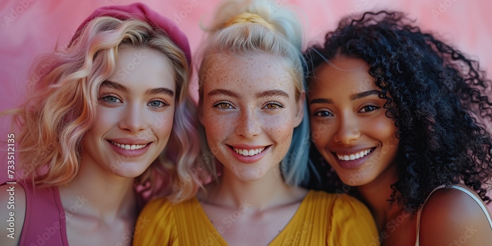 Body-positive girls of different races pose for a feminist campaign ...