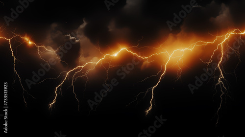 Abstract Electric Lightning on dark background, Illustration