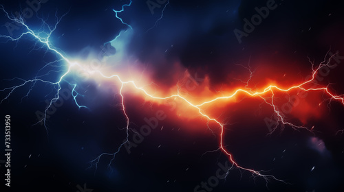 Abstract Electric Lightning on dark background  Illustration
