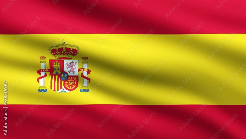Spain flag waving full screen background animation Spain flag waving full screen background animation