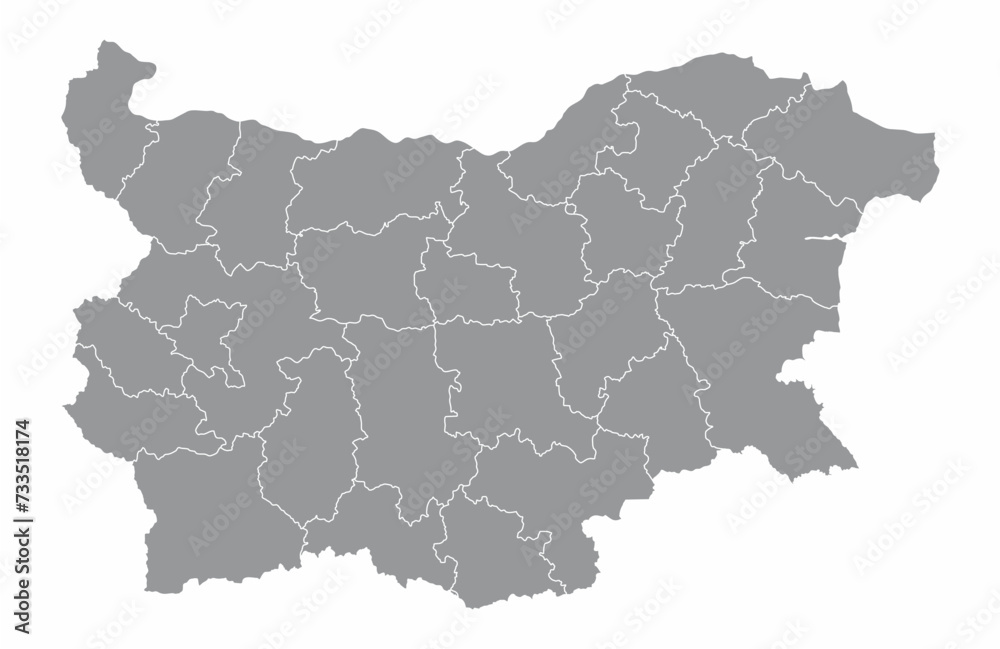 Fototapeta premium Bulgaria regions map