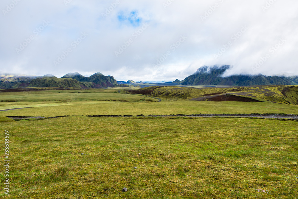 Low Clouds Over Beautiful Icelandic Pasture Low Clouds Over Beautiful Icelandic Pasture