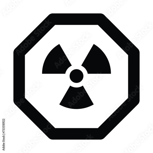radioactive octagone icon nuclear sign design isolated warning danger symbol alert caution hazard danger traffic vector flat design for website mobile isolated white Background