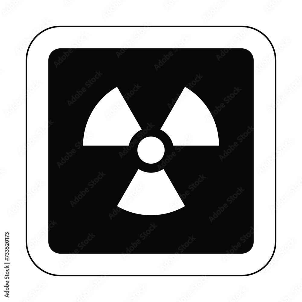 square white black outline radioactive icon nuclear sign isolated warning danger symbol alert caution hazard danger traffic vector flat design for website mobile isolated white Background square white black outline radioactive icon nuclear sign isolated warning danger symbol alert caution hazard danger traffic vector flat design for website mobile isolated white Background